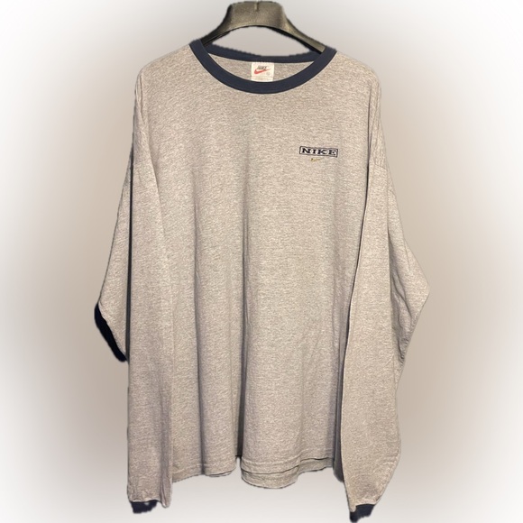 Nike Long Sleeve T-Shirt Sz XXL Gray Made In USA - Picture 1 of 6